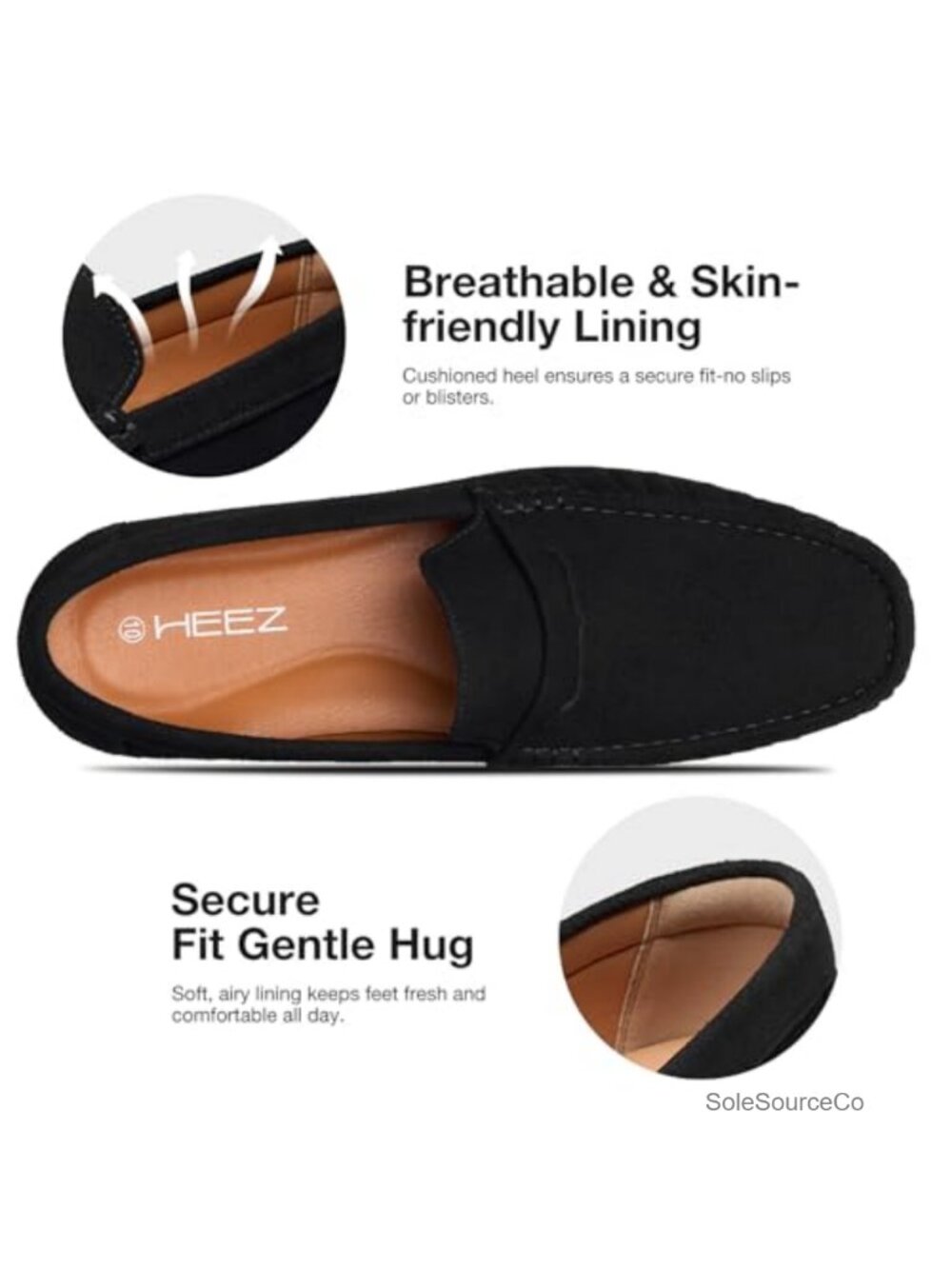 Faux Suede Penny Loafers Slip On Dress Shoes Driving Boat Shoes For Men View 2
